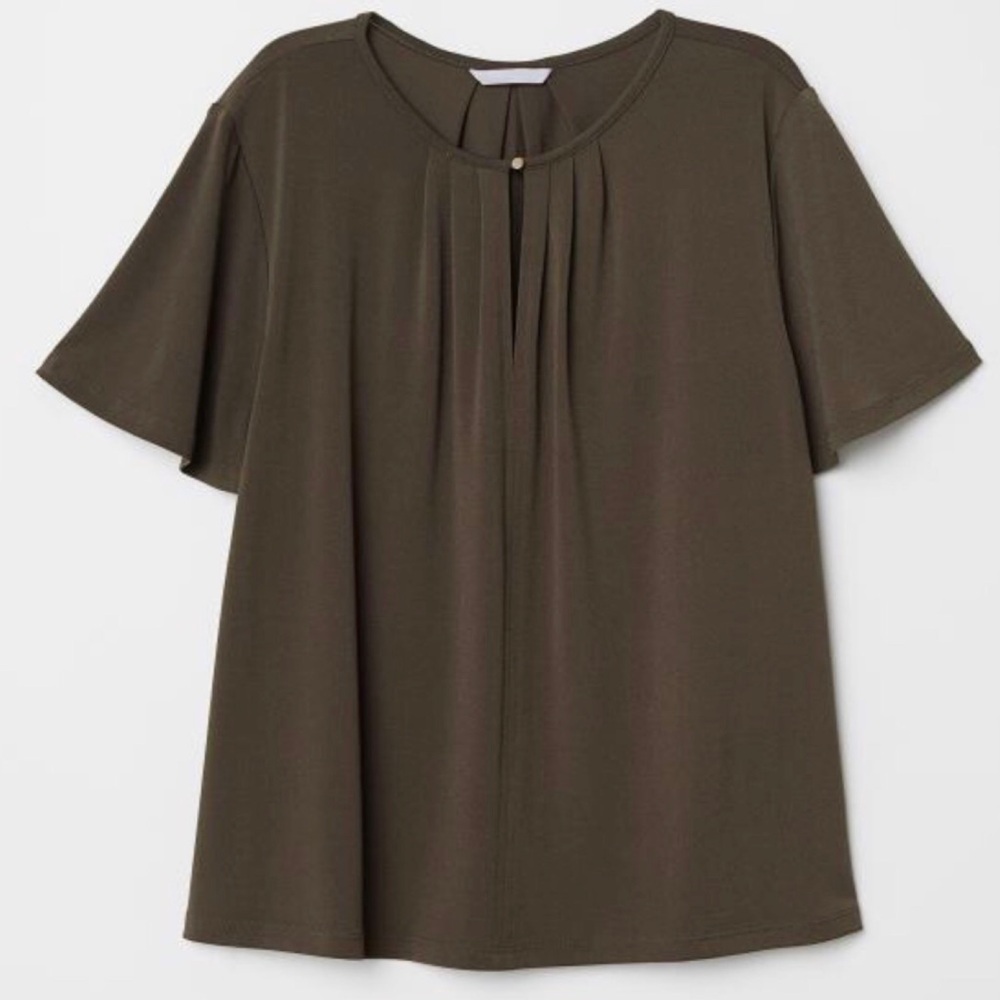 H&M Green Work Blouse Size Medium